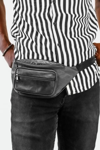 Hakiki Deri Siyah Freebag - Bel Çantası & Crossbody