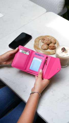 Zurich Zarf Kapaklı Kadın Cüzdan - Pembe