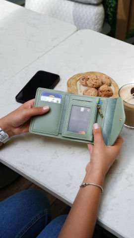 Zurich Zarf Kapaklı Kadın Cüzdan - Mint Yeşil