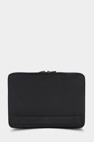 Hakiki Deri Mat Siyah MacBook Çantası