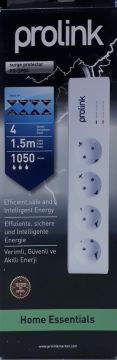 Prolink PR-SP04 4'lü Akım Korumalı Priz 1050J 1.5mt