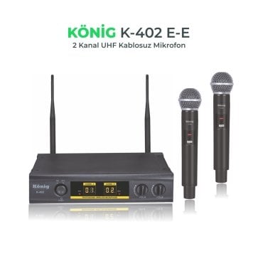 KÖNİG K-402 EE İKİ EL TELSİZ MİKROFONU
