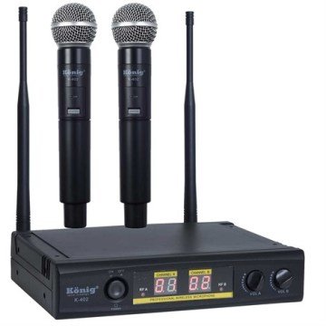 KÖNİG K-402 EE İKİ EL TELSİZ MİKROFONU