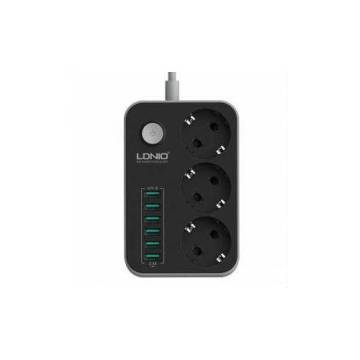 LDNIO ÇOKLU ŞARJ İSTASYONU 6 PORT USB 3.4 AMPER+3 PRİZ 220 VOLT