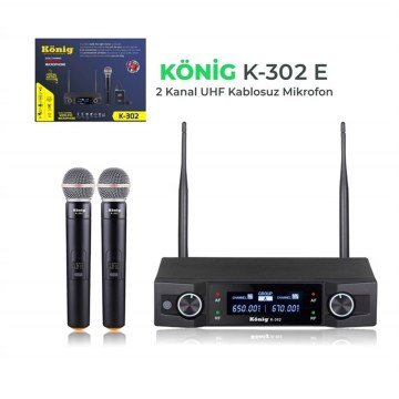 KÖNİG K-302 EE İKİ EL TELSİZ MİKROFONU