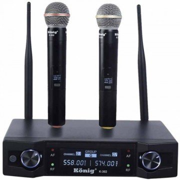 KÖNİG K-302 EE İKİ EL TELSİZ MİKROFONU