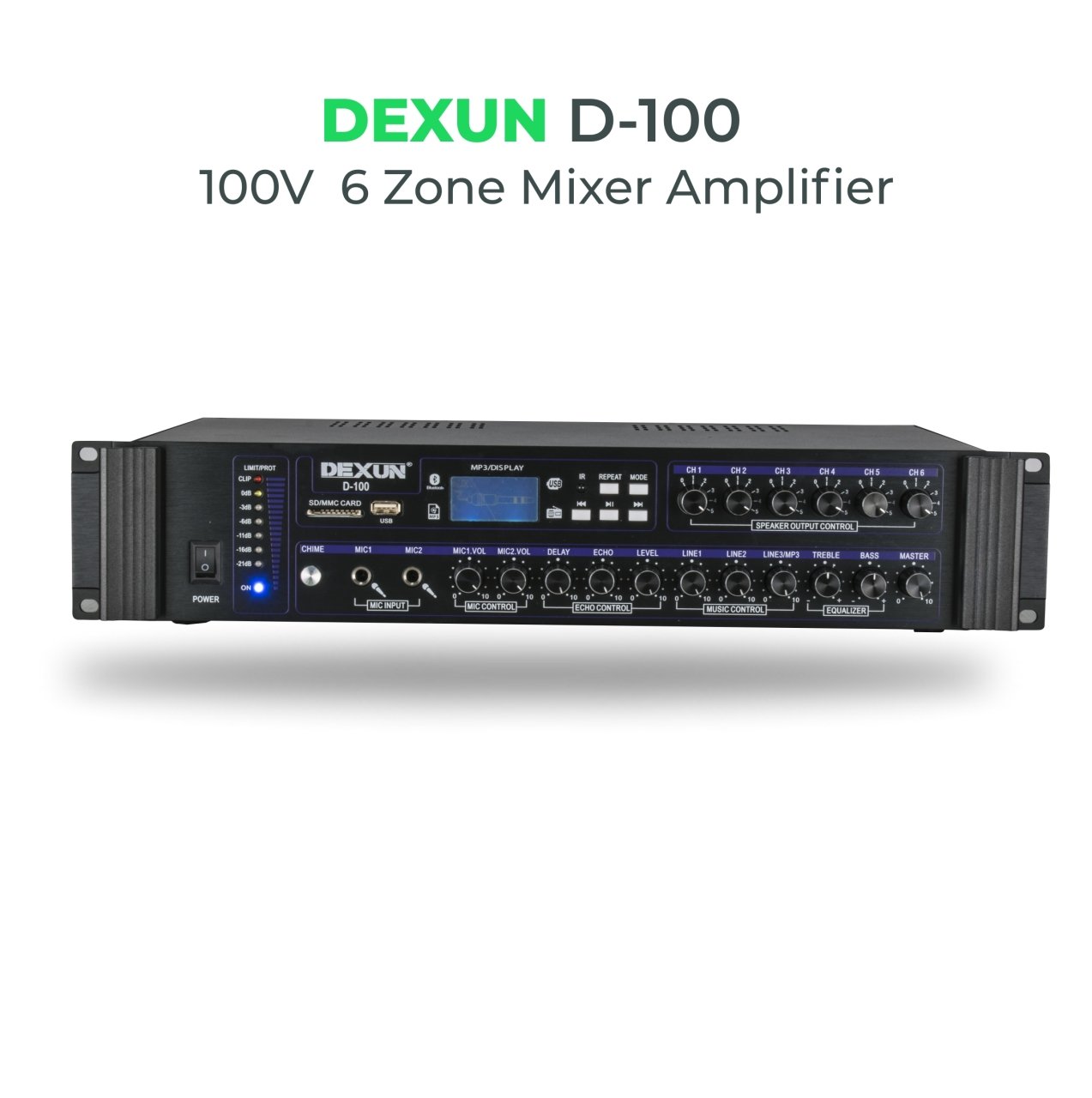D–100 6 ZONE 100 V MIXER AMPLIFIER