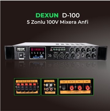 D–100 5 ZONE 100 V MIXER AMPLIFIER