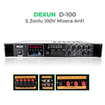 D–100 5 ZONE 100 V MIXER AMPLIFIER