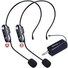 König K-506 Şarjlı Telsiz Kablosuz Çiftli Headset Kafa Mikrofon
