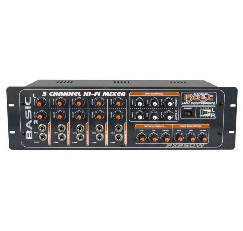 BEST BASİC AN2150 USB 5 Kanal 2x150 Watt Stereo Anfi Mixer