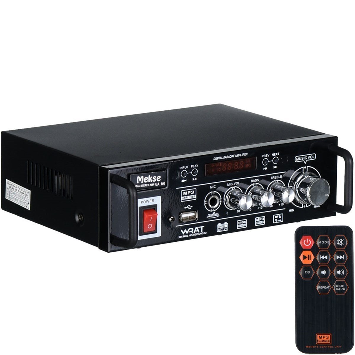 MEKSE UA-101  30W RMS Stereo Bluetooth Şarjlı 12V Özellikli Amfi