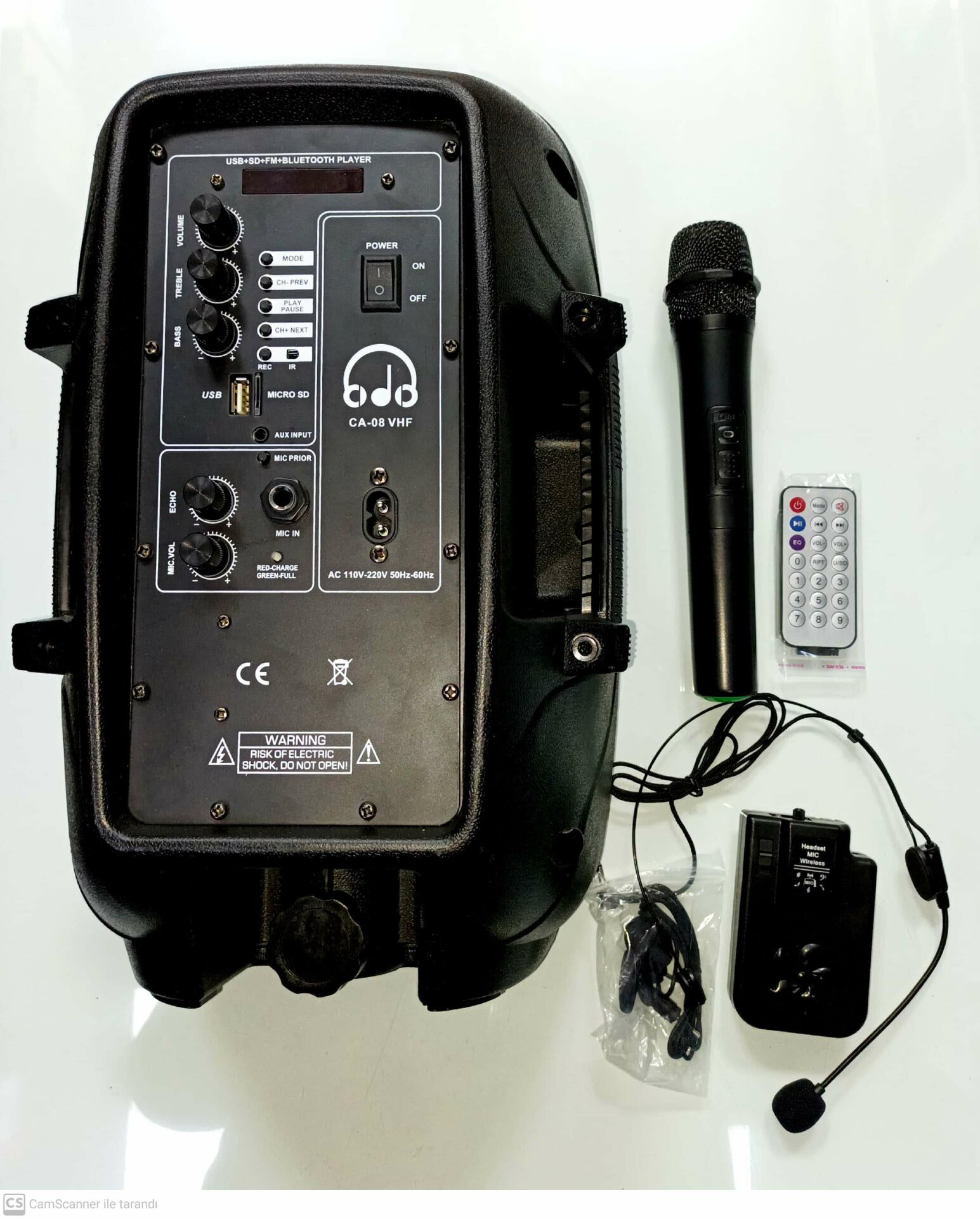 ODO CA-08 VHF 8 İnç 200W Taşınabilir Hoparlör Sistemi