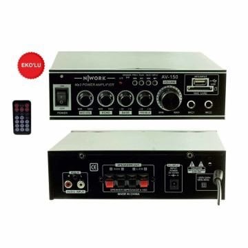 NWORK AV-150 USB-SD EKO'LU 220V/12V AMPLİFİKATÖR