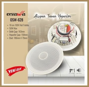 OSAWA OSW-628 16 CM TRAFOLU TAVAN HOPARLÖRÜ