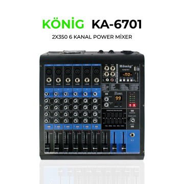 KÖNİG KA–6701  6 KANAL POWER MİXER 2X350 WATT