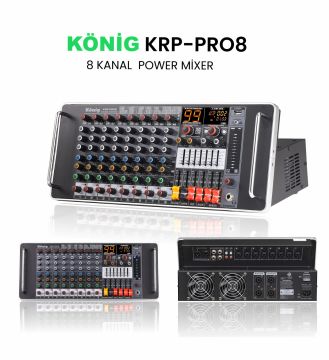KÖNİG KRP–PR08 POWER MİXER 2X550 WATT 8 KANAL POWER MİXER
