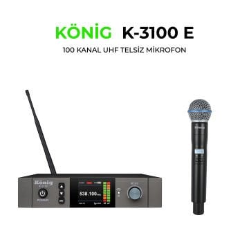 KÖNİG K–3100 UHF TELSİZ MİKROFON 99 DEĞİŞEBİLİR FREKANS