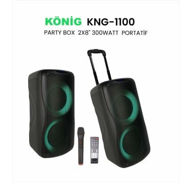 KÖNİG KNG–1100 PARTY BOX 300 WATT TAŞINABİLİR AKTİF HOPARLÖR