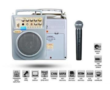 Osawa Osw-8107E Seyyar Portatif Şarjlı Anfi El Mikrofonlu