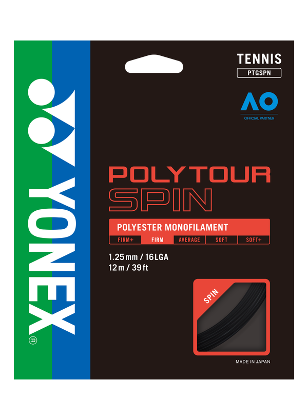 PolyTour Spin 125 Monofilamet 12m Tenis Kordajı - Siyah | Yonex