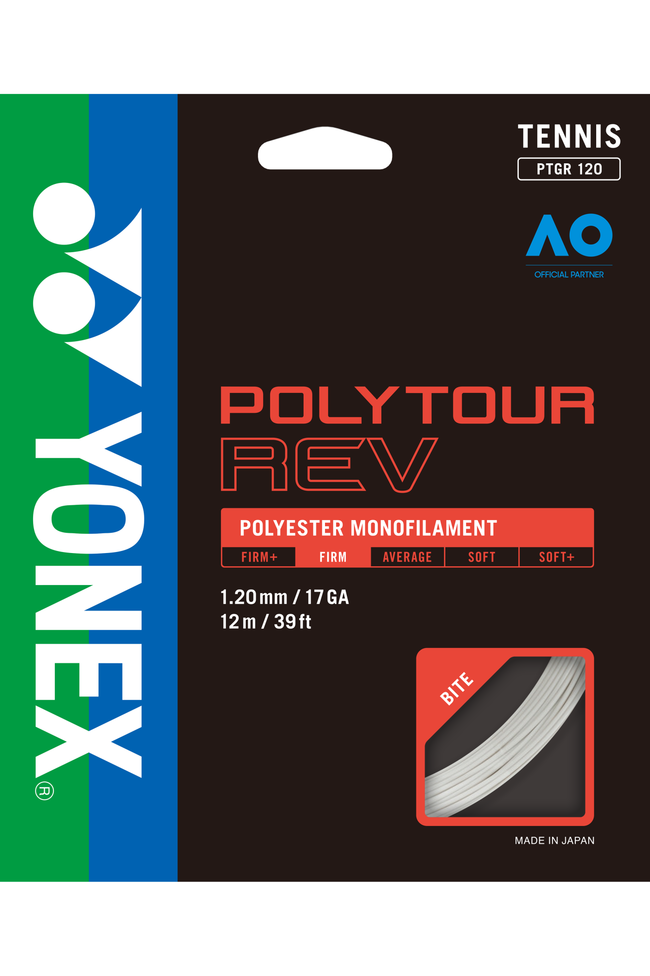 Poly Tour Rev 120 Monofilament 12m Tenis Kordajı - Beyaz |Yonex