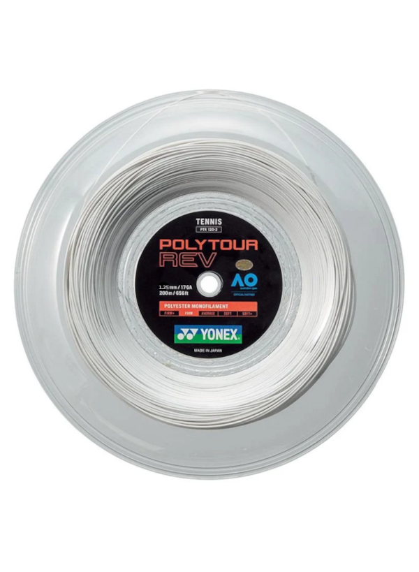 Poly Tour Rev 125 Monofilament 200m Tenis Kordajı - Beyaz |Yonex