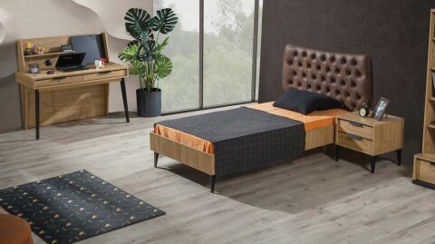 Kolezyum Genç Odası - (Aynalı Dolap + Çalışma Masası + Başlıklı Karyola (100x200)