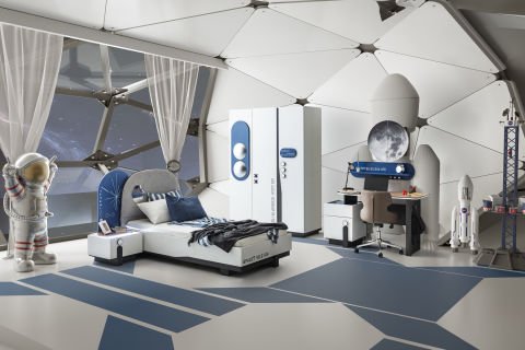 Space 7 Genç Odası - (3 Kapılı Dolap + Çalışma Masası Alt Modül + Başlıklı Karyola (100x200)