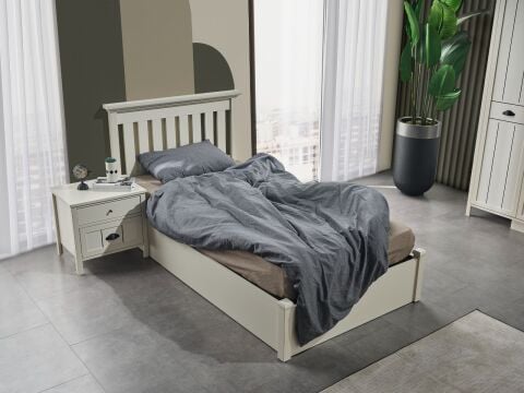 Gize Genç Odası 4 Kapılı - (4 Kapılı Dolap + Komodin + Başlıklı Bazalı Karyola (100x200)