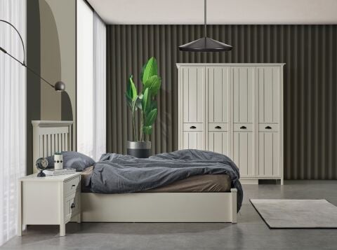 Gize Genç Odası 4 Kapılı - (4 Kapılı Dolap + Komodin + Başlıklı Bazalı Karyola (100x200)