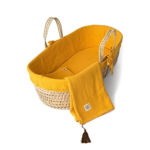 Muslin Hasır Sepet Seti - Marigold - Hardal - 85 Cm