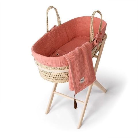 Muslin Hasır Sepet Seti - Coral - Yavruağızı - 85 Cm