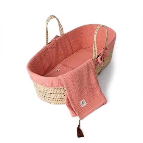 Muslin Hasır Sepet Seti - Coral - Yavruağızı - 85 Cm