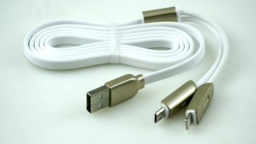 Remax Sametime (Beyaz) Apple İphone lightning ve Samsung Micro usb kablo