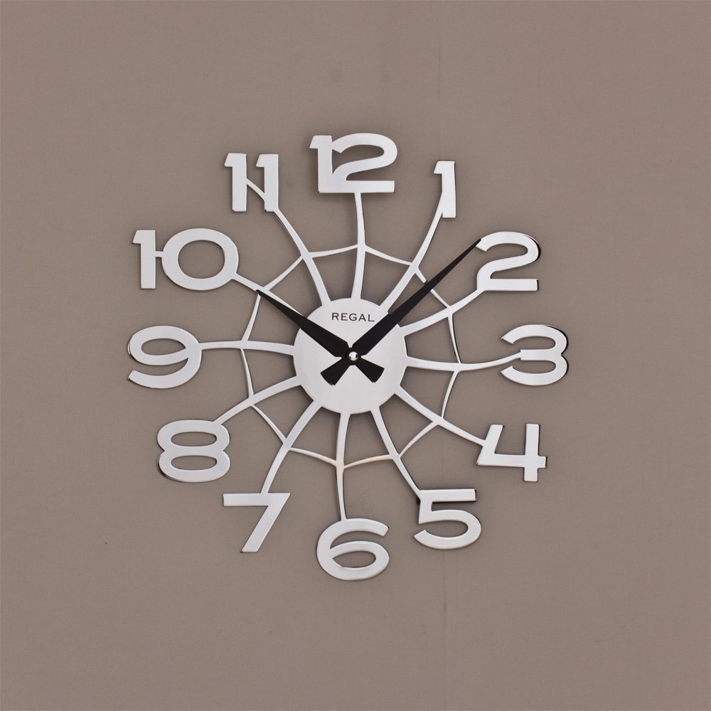 Regal 1158S Lazer Kesim Örümcek Ağı Kromaj 39Cm dekoratif duvar saati