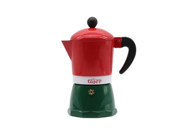 Taşev T1197 Adamo Moka Pot 6 Fincan Kırmızı&Yeşil