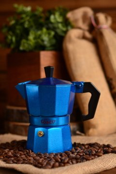 Taşev T1194 Piccolo Moka Pot 3 Fincan Mavi (alüminyum)