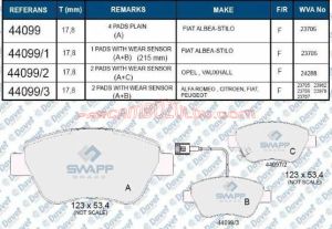 Ön Fren Balatası Bipper-Fiorino-Nemo 1.3-1.4 Gdi İki 2 Fişli - 4254.C8