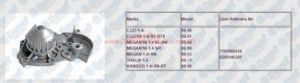Su Pompası Megane-Clio 1.4 8V - 7701478018