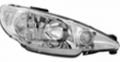 SAĞ FAR P206 GTI ÇİFT OPTİK ŞEFFAF LUVİ 6205.S9