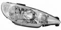 SAĞ FAR P206 GTI ÇİFT OPTİK ŞEFFAF LUVİ 6205.S9