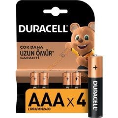 DURACELL ALKALİN İNCE PİL (AAA) 4\'LÜ