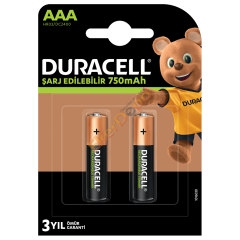 DURACELL ŞARJLI İNCE PİL (AAA) 750 MAH  2\'Lİ