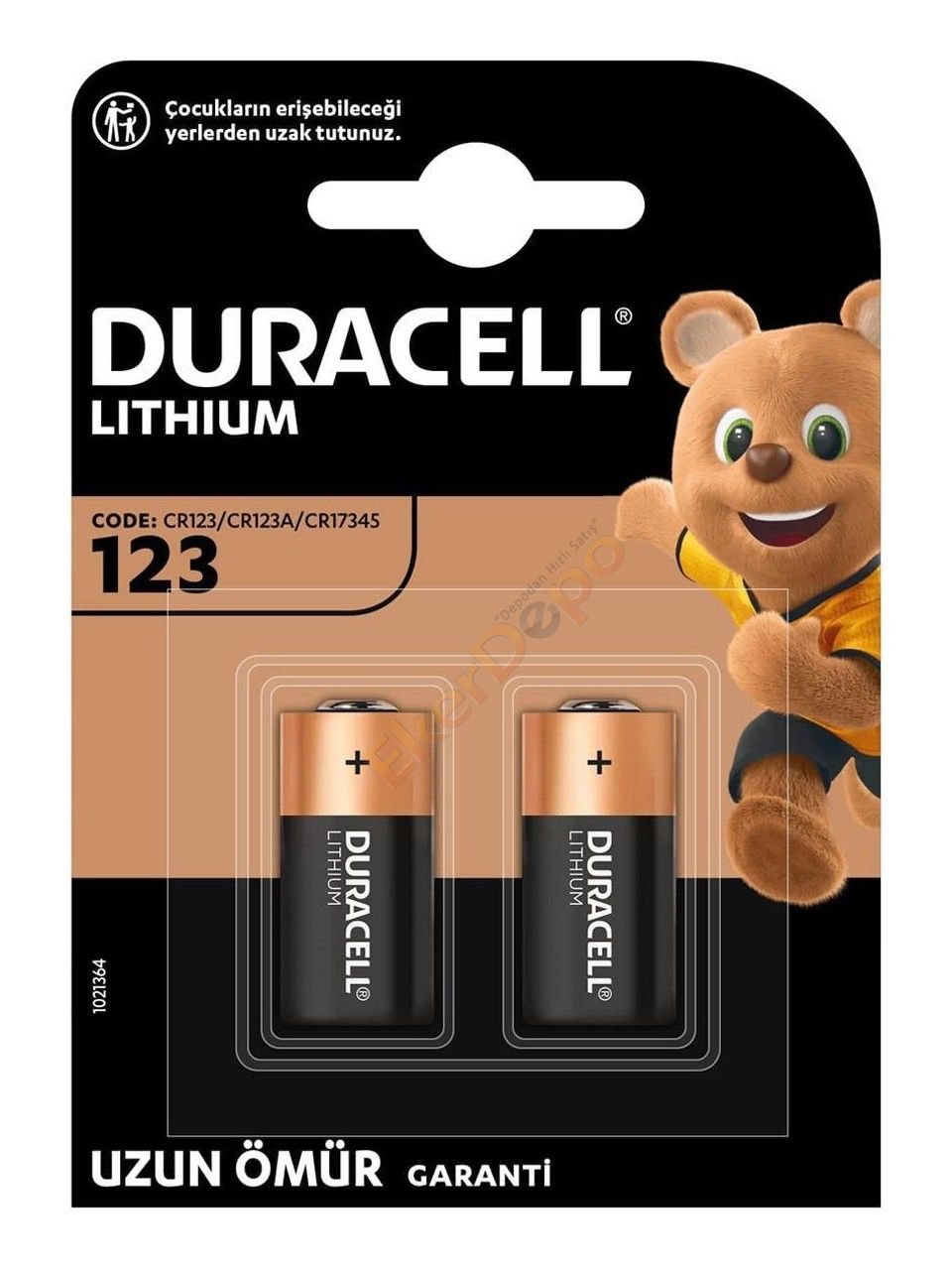 DURACELL LİTYUM CR 123A PİL 2'Lİ