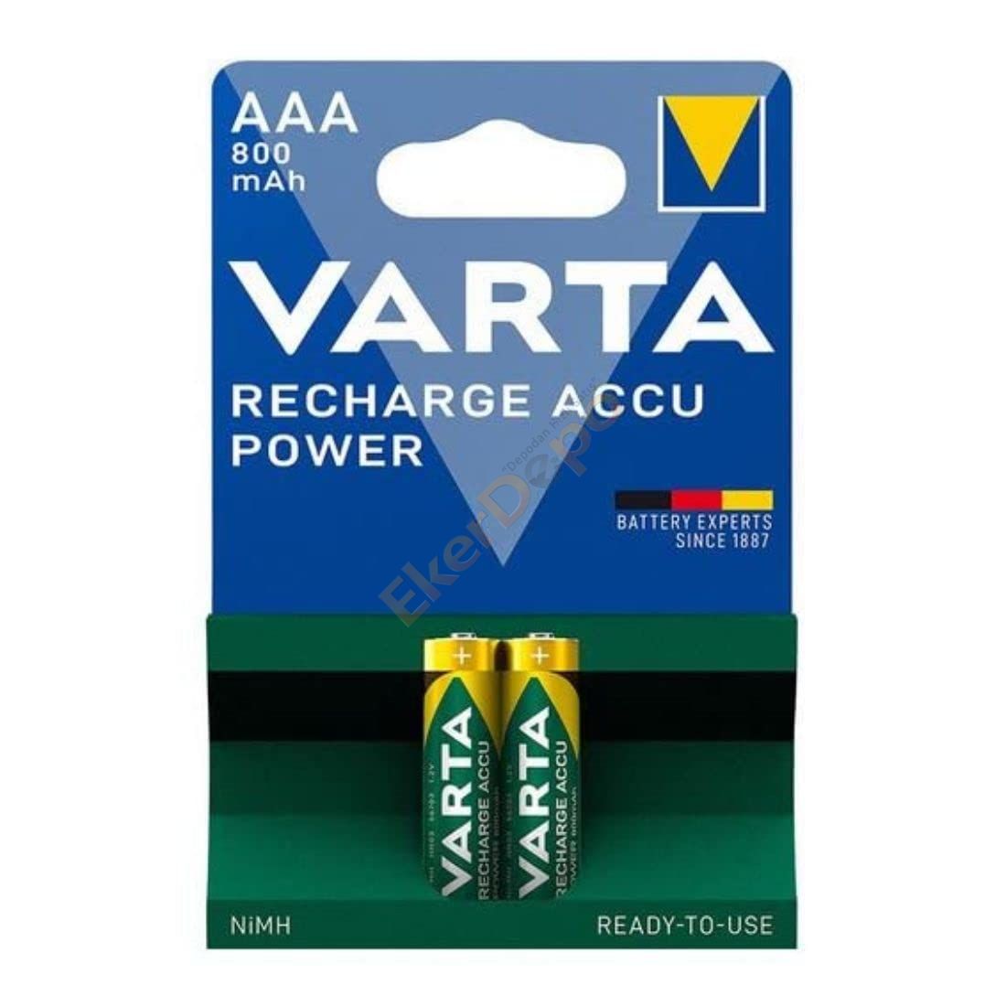VARTA ŞARJ EDİLEBİLİR İNCE PİL (AAA) 800mAh 2\'li