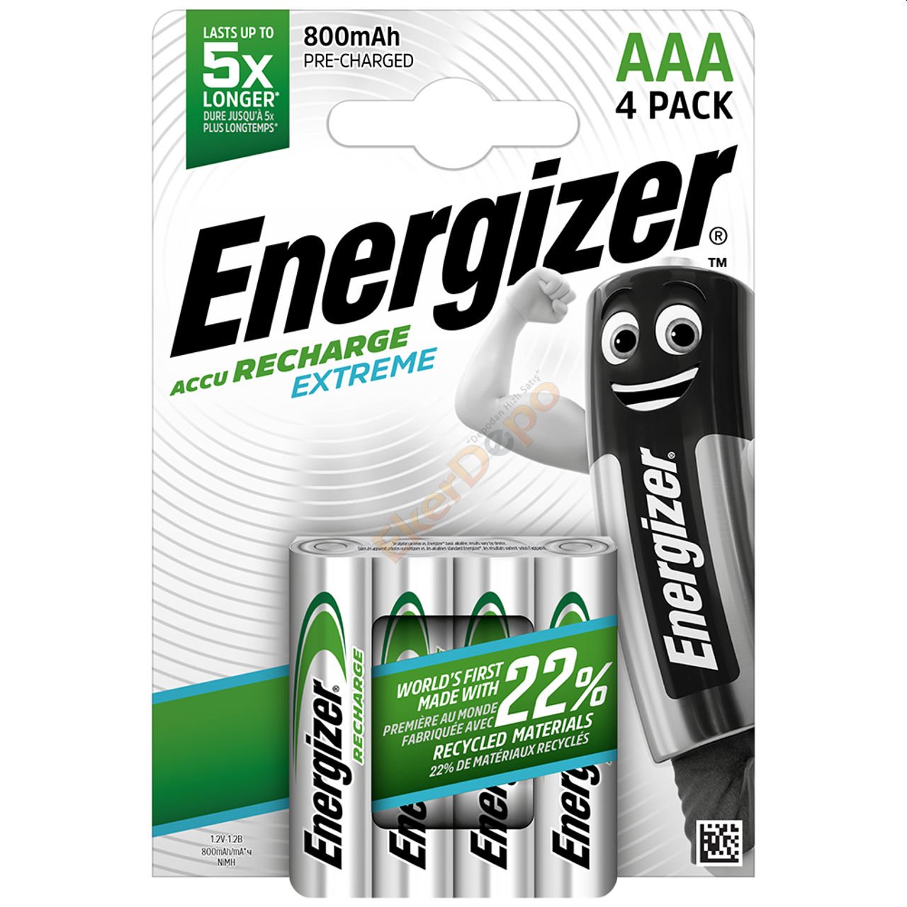 ENERGİZER ŞARJLI 800mAh AAA İNCE PİL 4lü PAKET