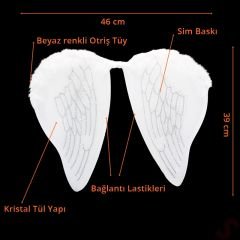 Melek Kanadı, 46cm x 39cm - Beyaz