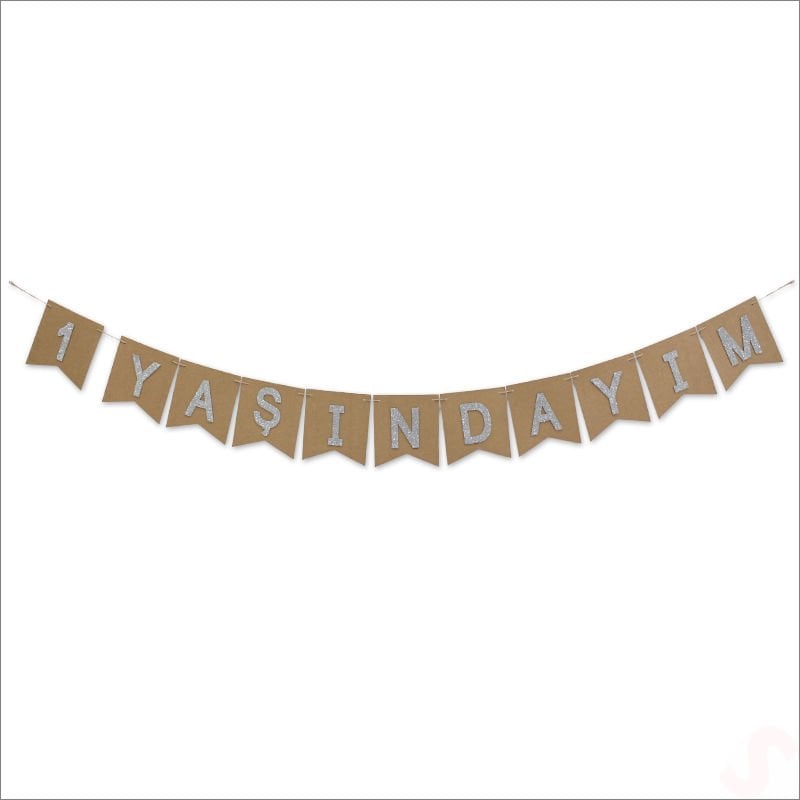 1 Yaşımdayım Kraft Banner - 180 cm