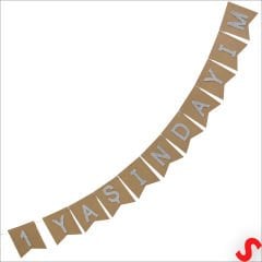 1 Yaşımdayım Kraft Banner - 180 cm